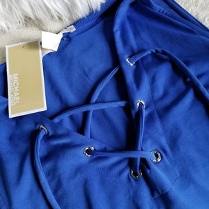 Michael Kors Dresses - NWT Michael Kors Royal Blue Lace Up Dress Michael Kors Dresses - NWT Michael Kors Royal Blue Lace Up Dress
